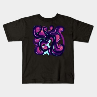 Person with flowy hair spirals Kids T-Shirt